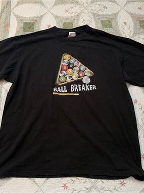 Anvil Ball Breaker Billiards Pool Hall Funny Graphic Tee XL